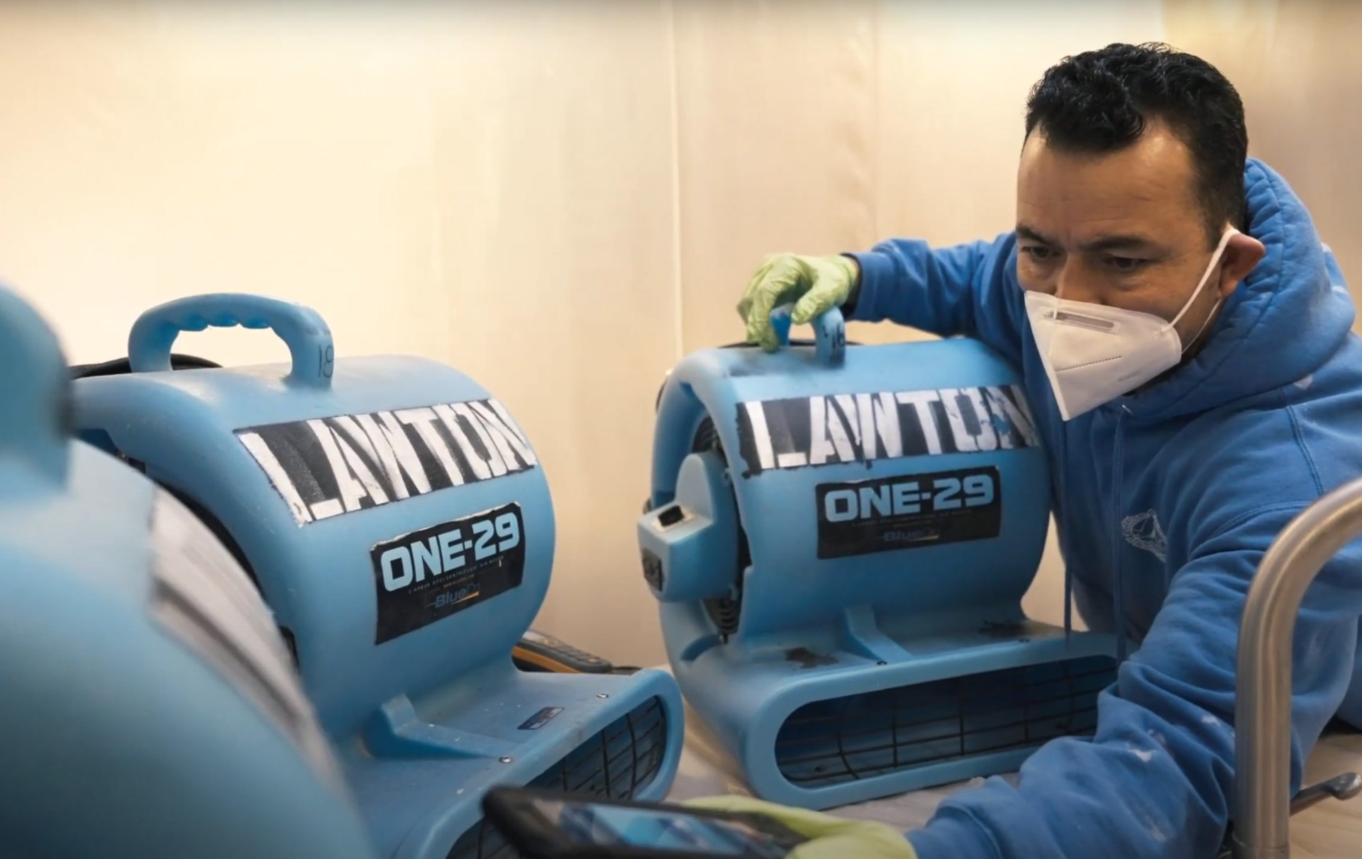 Advanced water damage restoration equipment used by Johns Creek professionals Professional water damage restoration equipment including air movers and dehumidifiers